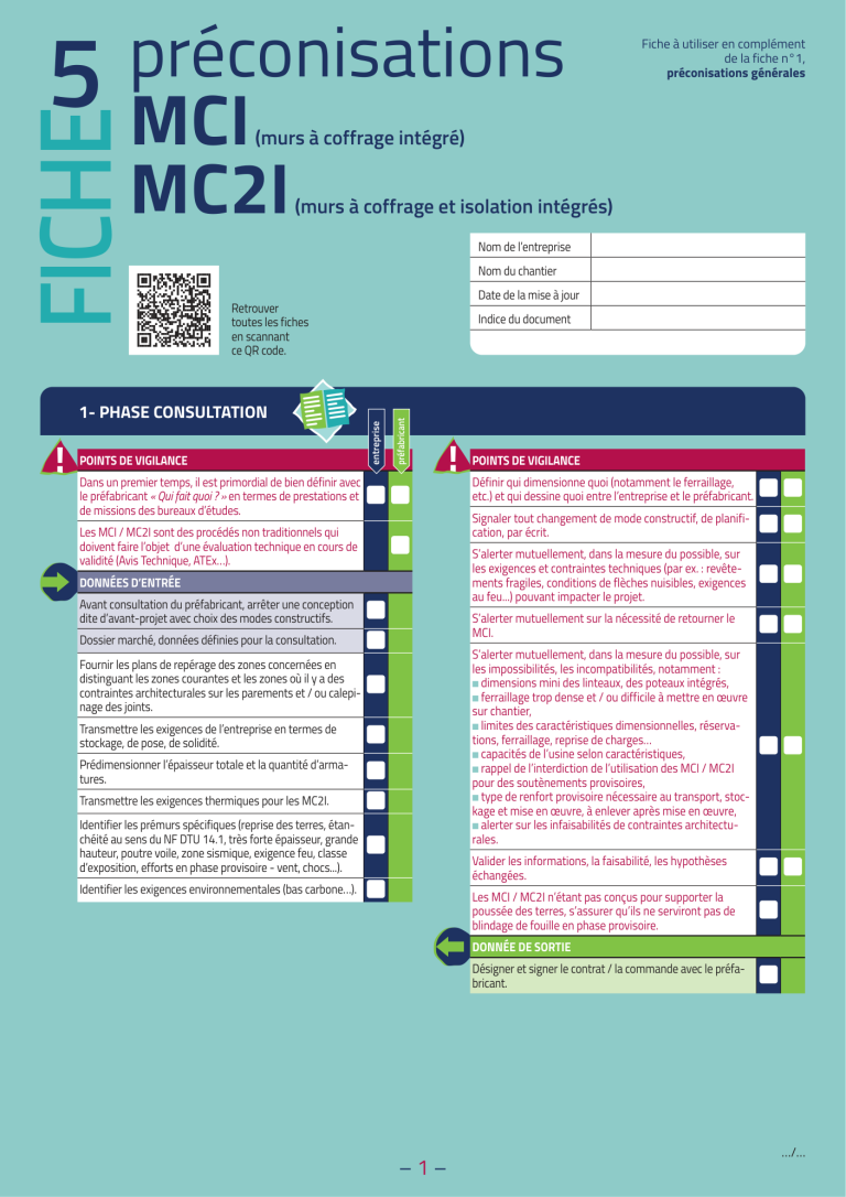 Préconisations MCI et MC2I