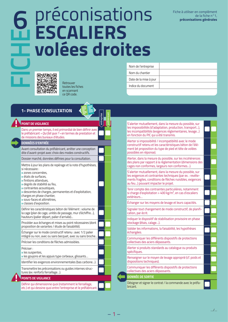 Préconisations Escaliers volées droites